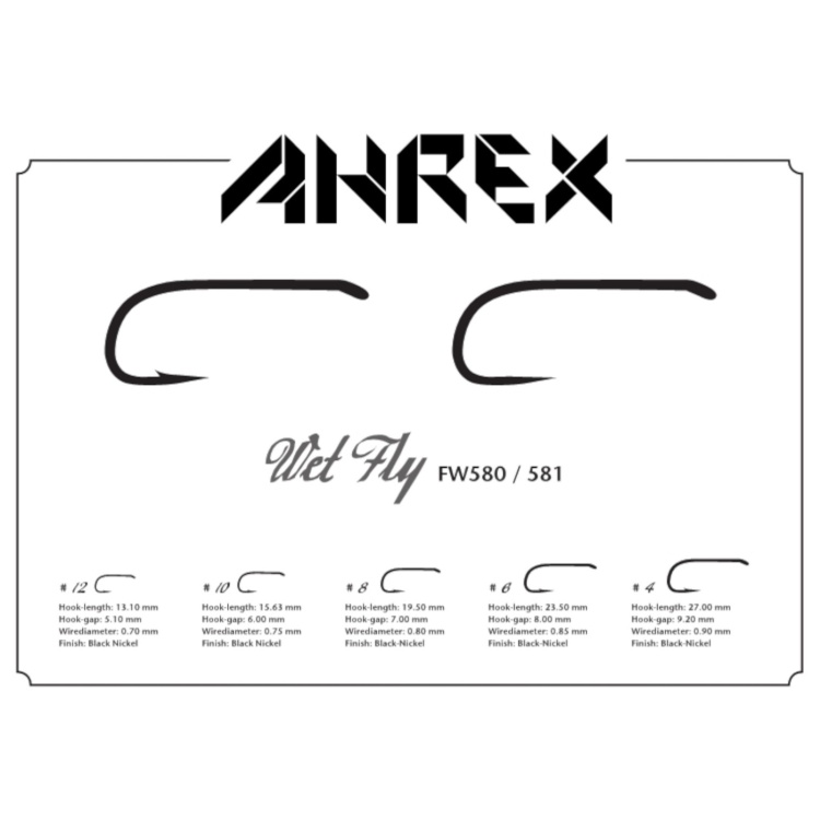 Ahrex Fw581 Wet Fly Hook Barbless #6 Trout Fly Tying Hooks